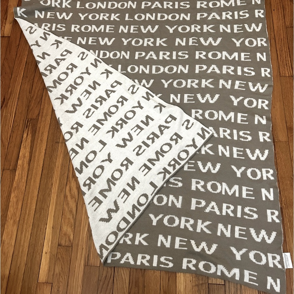 Trendy Reversible International Cities Storehouse Blanket. 50” x 60”